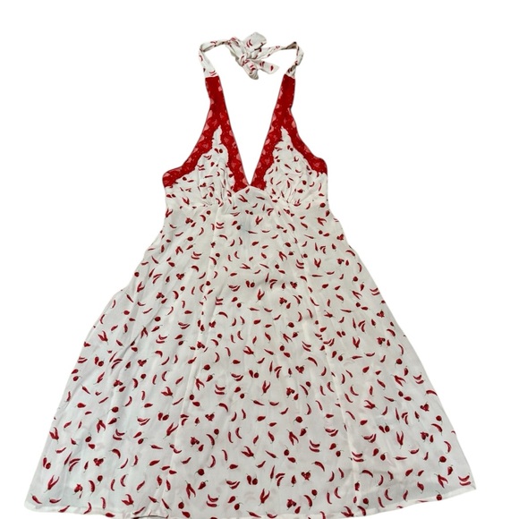 Wild Fable Red and White Chili Pepper Halter Backless Dress Size S - Picture 2 of 7
